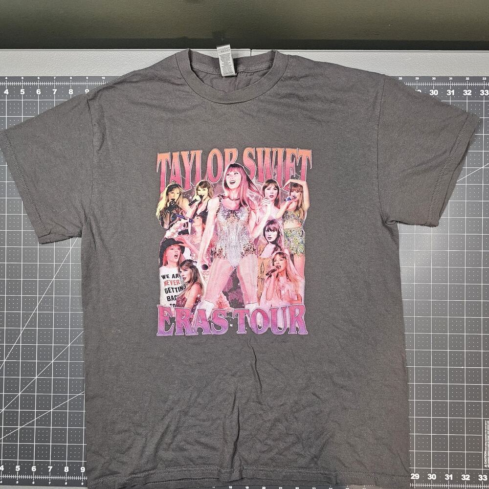 Taylor Swift Tshirt Medium The Eras Tour Gray Music Band Concert Pop Swifty